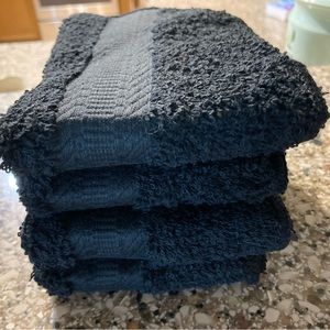 Black Washcloths - Set of 4